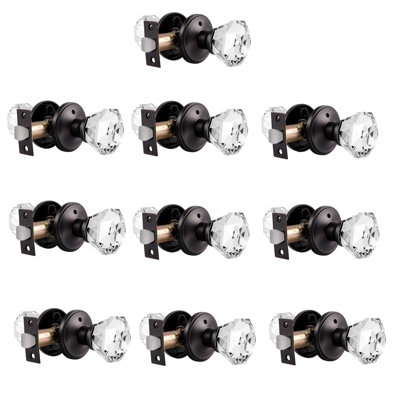 Crystal Privacy Door Knobs Keyless Lock with Round Rosette