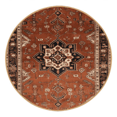 Machine Washable Persian Brown Area Rug