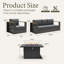  Outdoor Oversized Aluminum 4-piece Conversation Set With Firepit Table And 6-inch Cushion-1213319099