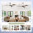 52" Ceiling Fan with Lights Remote Control,Quiet DC Motor 3 Wood Blade Ceiling Fans 6 Speed Levels,Reversible Ceiling Fan, for Patio Living Room, Bedroom, Office,Indoor.(Stain nickel + Walnut )