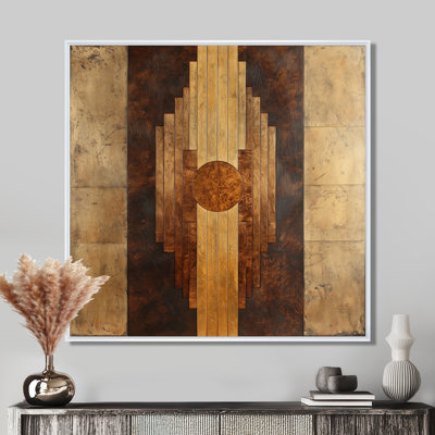 Gismar mosaïque noyer formes essentielles IV - art mural art déco abstrait