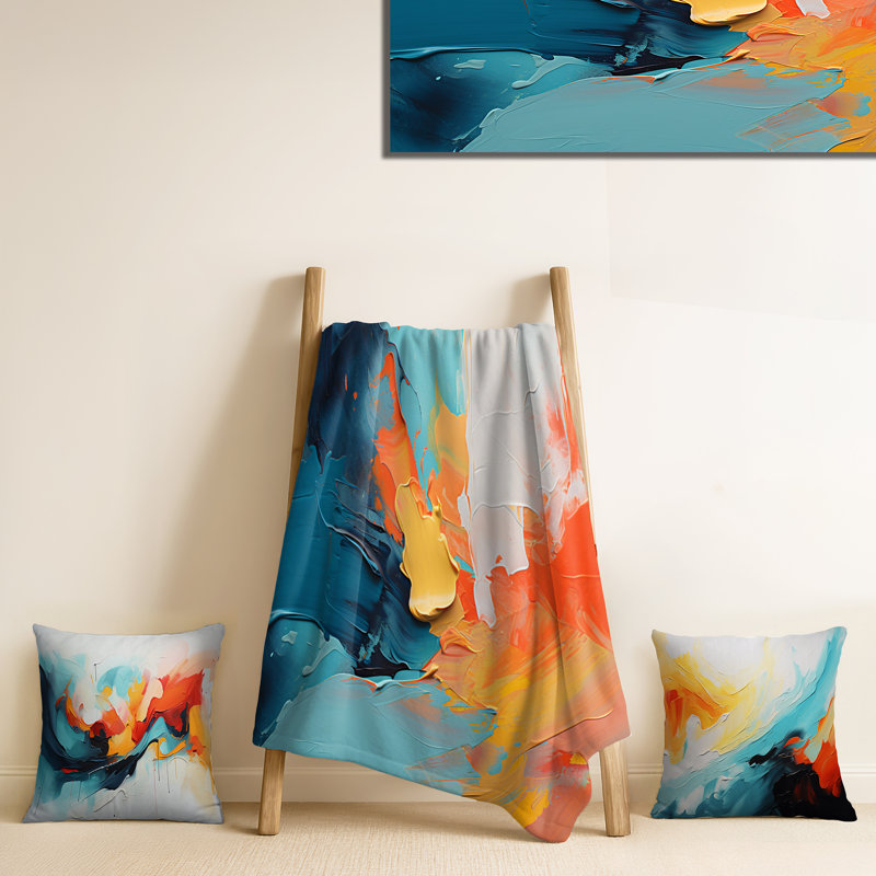 Colorful Abstract Expression I - Ensemble de couvertures décoratives et d'oreillers