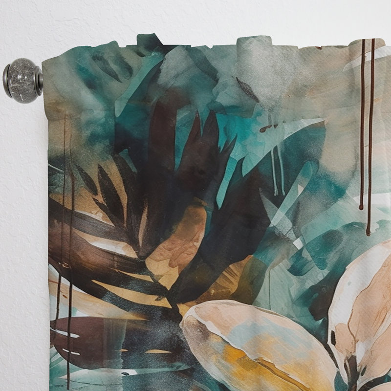 Wescliff - Visions vertes et brunes dans Boho II - Rideau traditionnel - Velours obscurcissant - 1 panneau, L 52 po x L 84 po