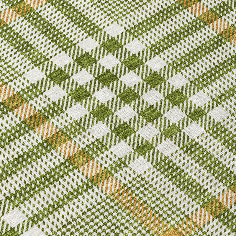 Samira Olive Washable Indoor-Outdoor Rug - , 8' x 8'