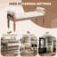 Banc Mid-Century en bois massif touffeté avec accoudoirs roulés et garniture cloutée-2020283144-2020283151