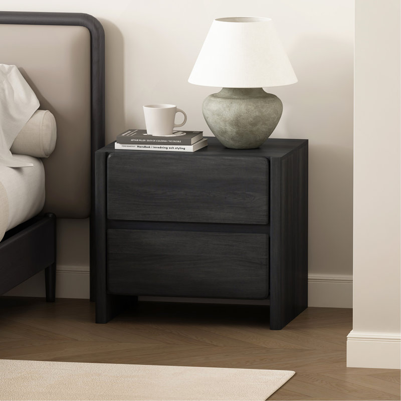 Table de chevet 24 po Linda gris anthracite (2 tiroirs) Linda, Gris anthracite
