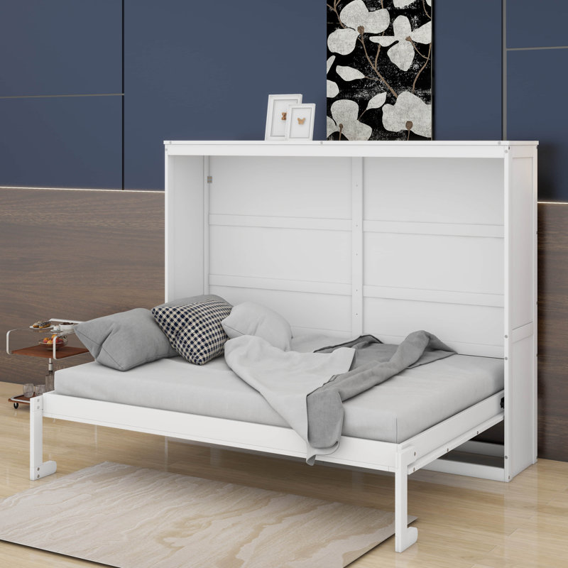 Full Size Murphy Bed Wall Bed, White