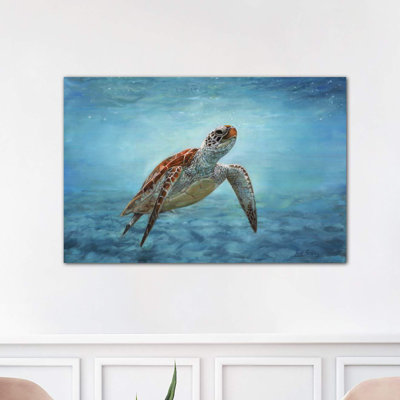 Sea Turtle 1 Piece Wrapped Canvas Painting