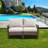 Outdoor 2-piece Loveseat With Beige Cushions
