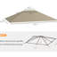Auvent de remplacement pour pavillon de jardin extérieur 10 'x 13', kaki protégé avec trous de ventilation et de drainage Uv30 +