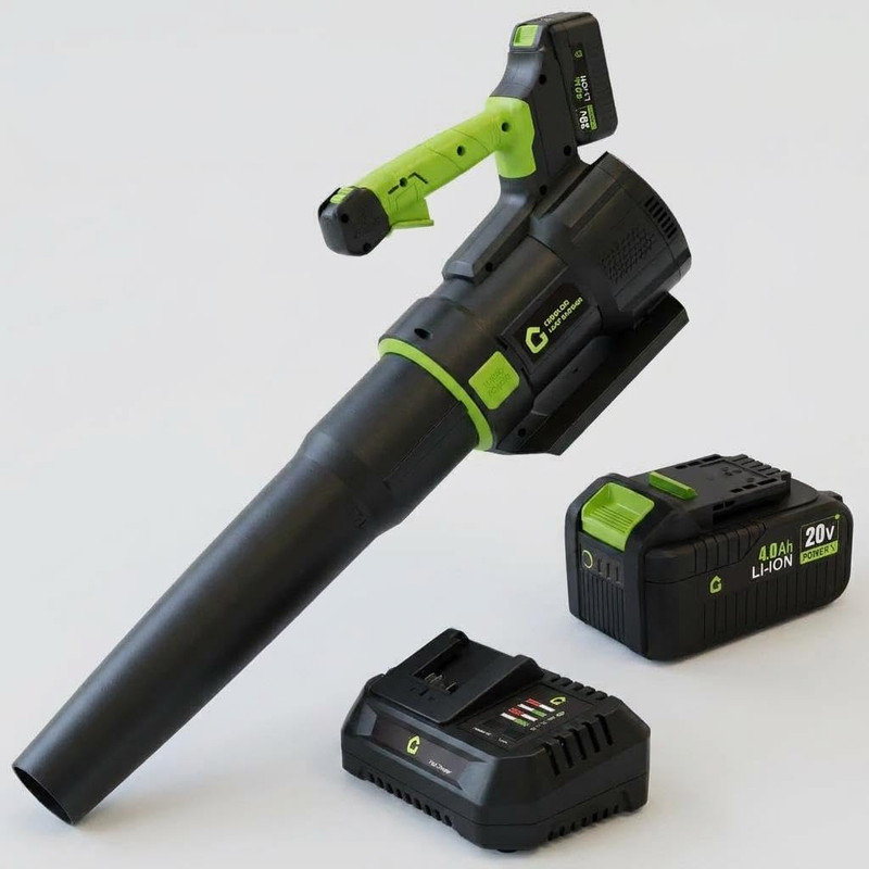 Souffleur de feuilles sans fil 20 V avec batterie et chargeur - Léger pour le nettoyage de la pelouse, du patio et du jardin