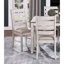 5 pièces repas pour l'occasion - Table rectangulaire en bois avec 4 chaises en tissu brun et blanc et brun