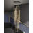 Markiya Dimmable LED 6 Ring Rectangle Chandelier Modern Black Stair Chandeliers High Ceiling Chandelier for Foyer