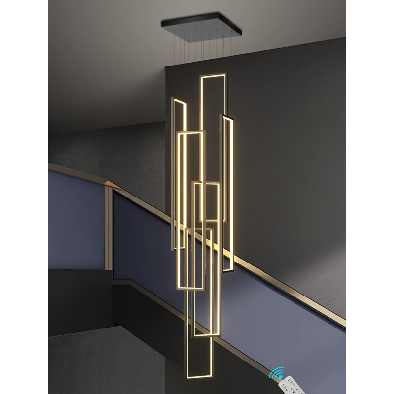 Everly Quinn Markiya 6-Light LED Rectangle Chandelier