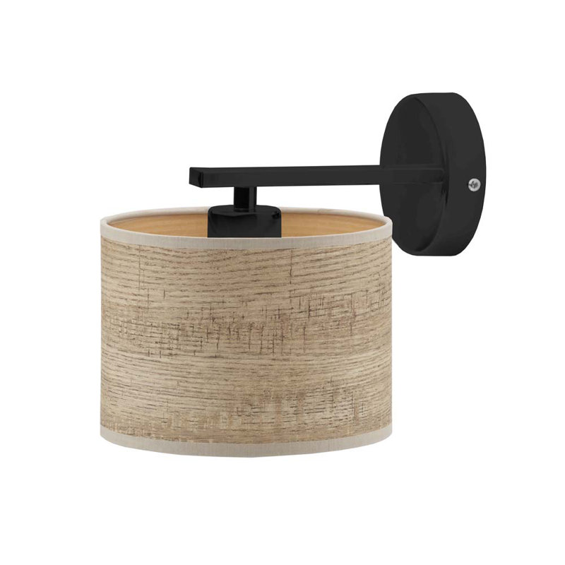 Blaikley Armed Sconce, Black, Light Brown