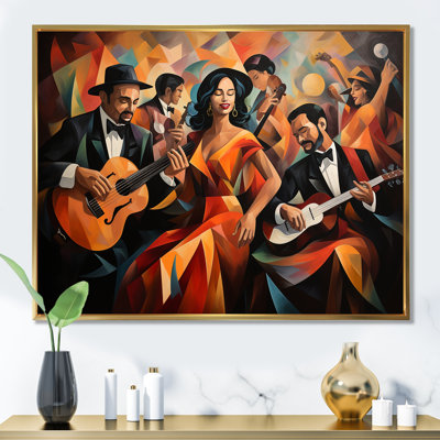 Salsa Fiesta music latin celebration - Music Framed Canvas Print Wall Art