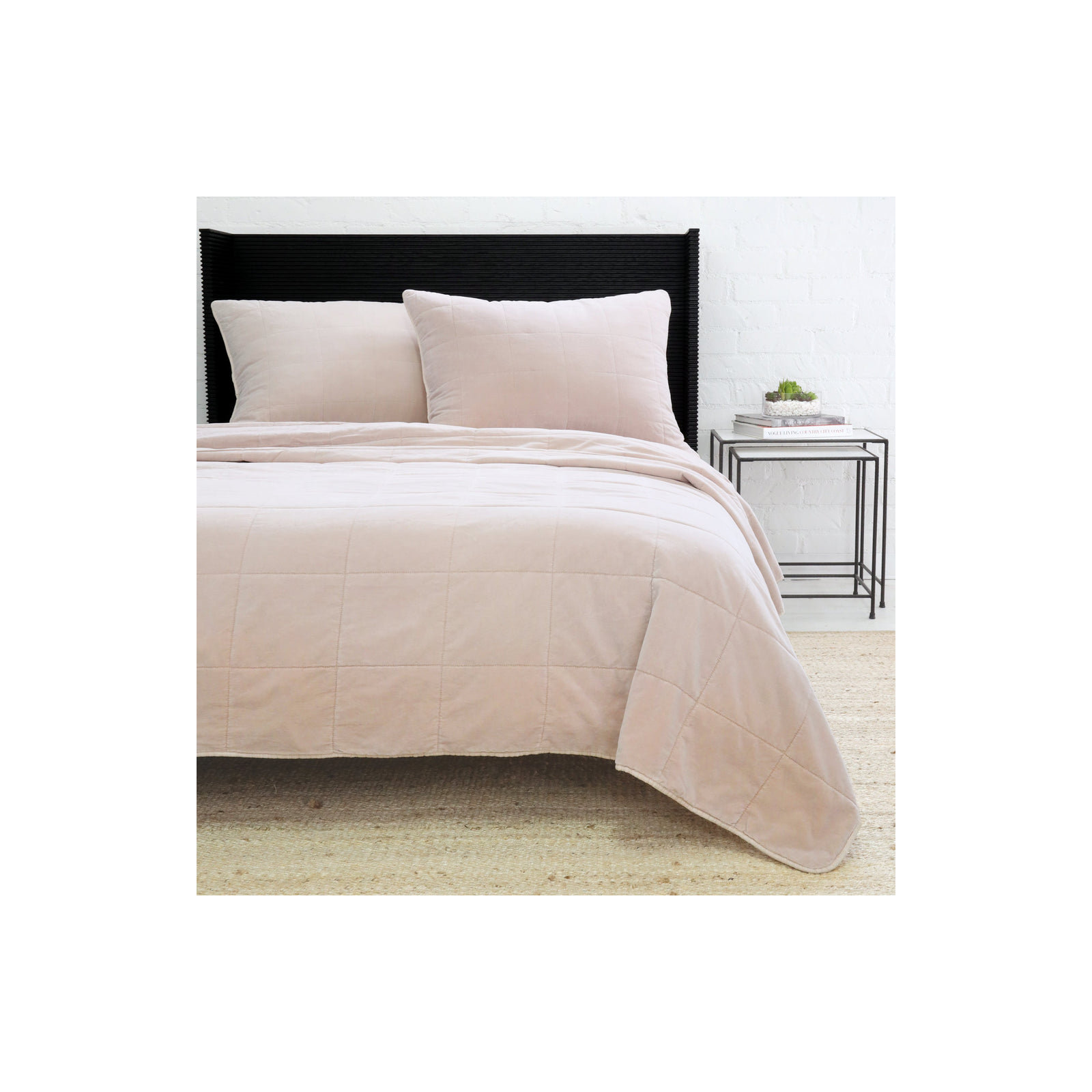 Amsterdam Velvet Coverlet, Blush, Twin Coverlet/Bedspread