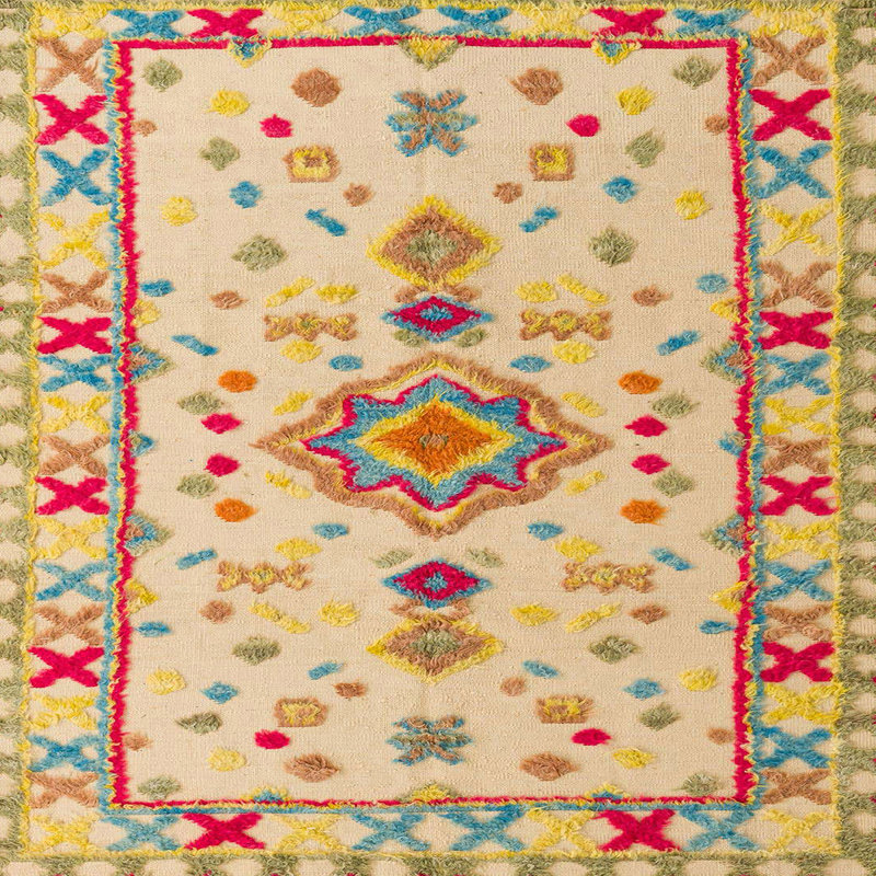 Tapis abstrait moderne 5078, Carré 3 pi