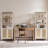 68.5''H Boho - Inspired Rattan Bookcase With Adjustable Shelf And Gold Accents-320077001
