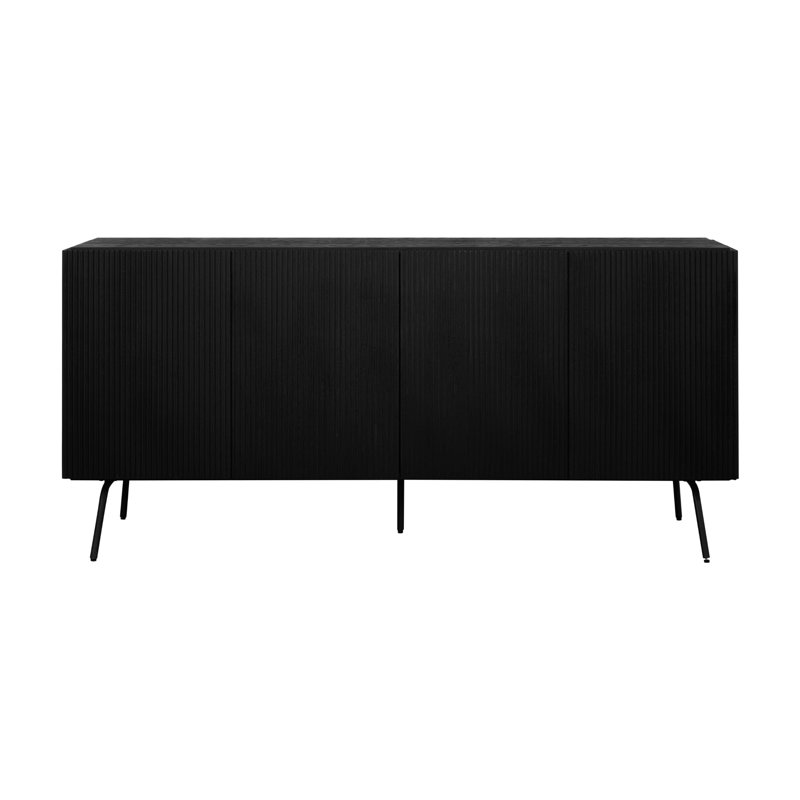 Buffet Cabinet with Vertical Groove Design and Metal Legs, Storage Cabinet for Dining Room, Living Room, and Hallway, Effortless Assembly