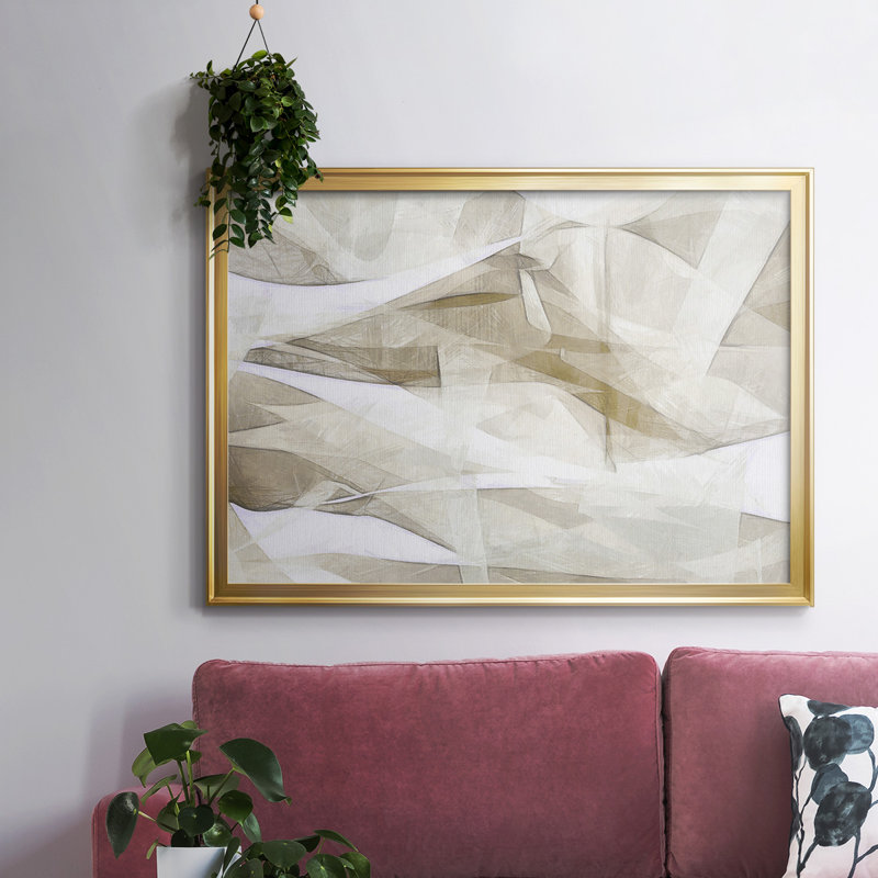Toile tendue encadrée Mindfulness IV, Or, H 18 po x l 26 po x P 1,5 po