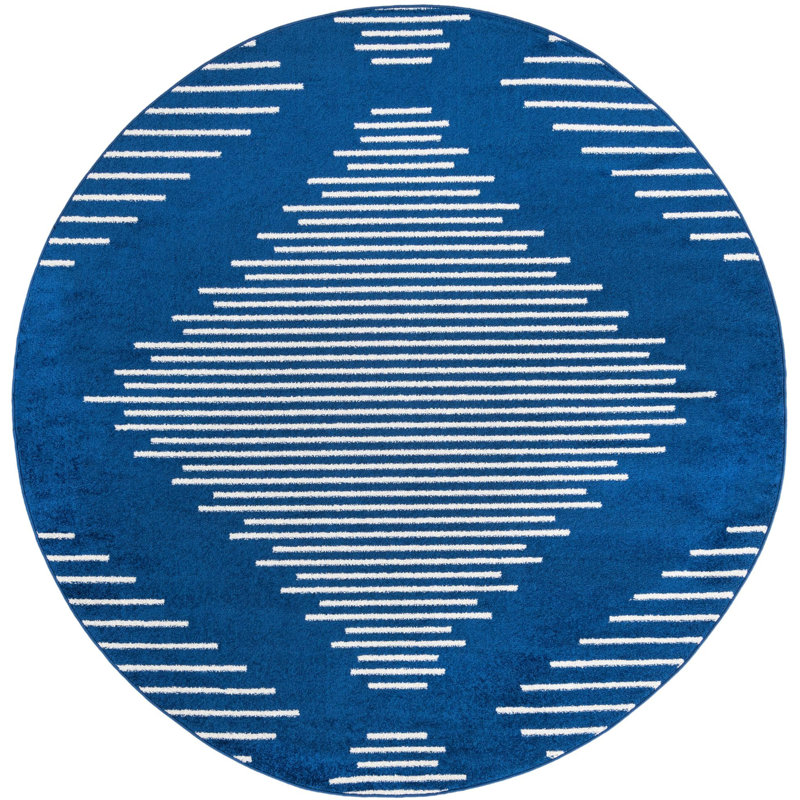 Geometric Indoor Rug, Round 7'10"