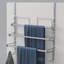 Porte-serviettes au-dessus de la porte, porte-serviettes pour porte de salle de bain, porte-serviettes triple avec crochets (argent)