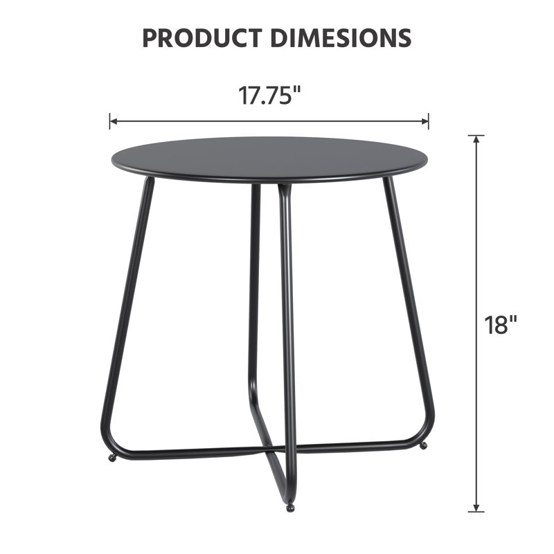 Table d'appoint en métal 17 po