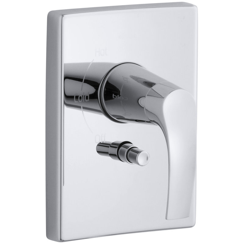 Garniture de robinet de douche à pression équilibrée avec poignées leviers rite-temp Symbol, Chrome poli