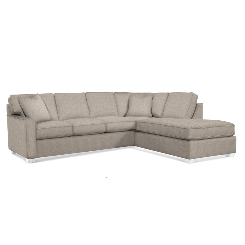 Ellora Upholstered L-Shaped Sectional, Frost White, Right Hand Facing, Beige Performance Fabric; 0851-73