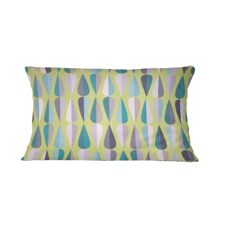 Coussin décoratif rétro à imprimé abstrait rétro Mid-Century, Vert