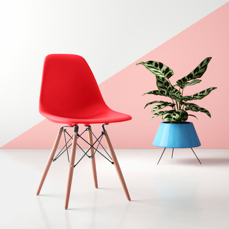 Wrenshall 17.7'' H Side Chair, Red/Natural