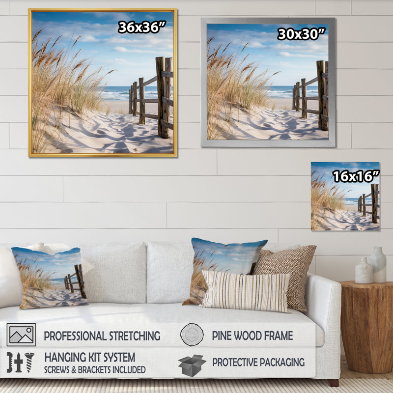 «Tranquility Path To Dune Beach III - Coastal Beach Sand», reproduction sur toile, H 30 po x l 30 po x P 1 po
