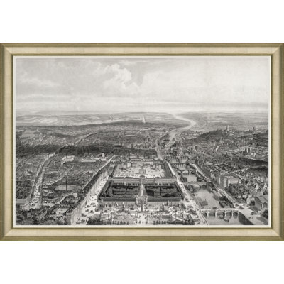 Birdseye View Of Paris, Circa Giclee On Canvas