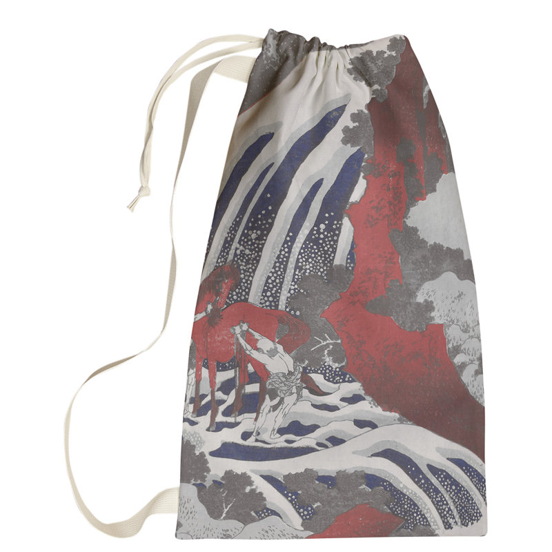 Sac à linge en cascade et cheval, Petit (H 64 po x l 20 po x P 1,5 po), Brun faucon