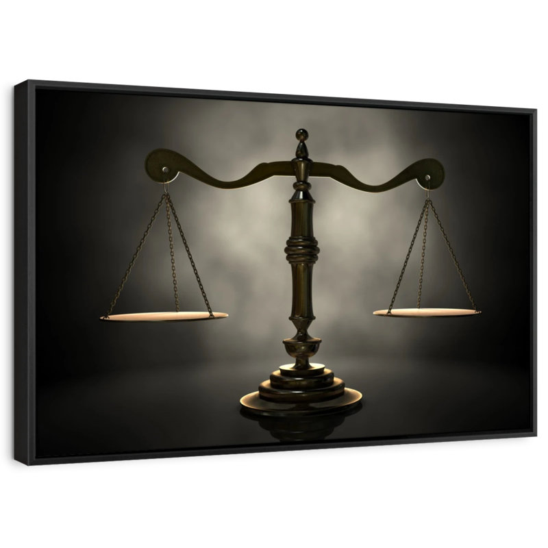 «Gold Scales Of Justice Wall Art», H 25 po x l 37 po
