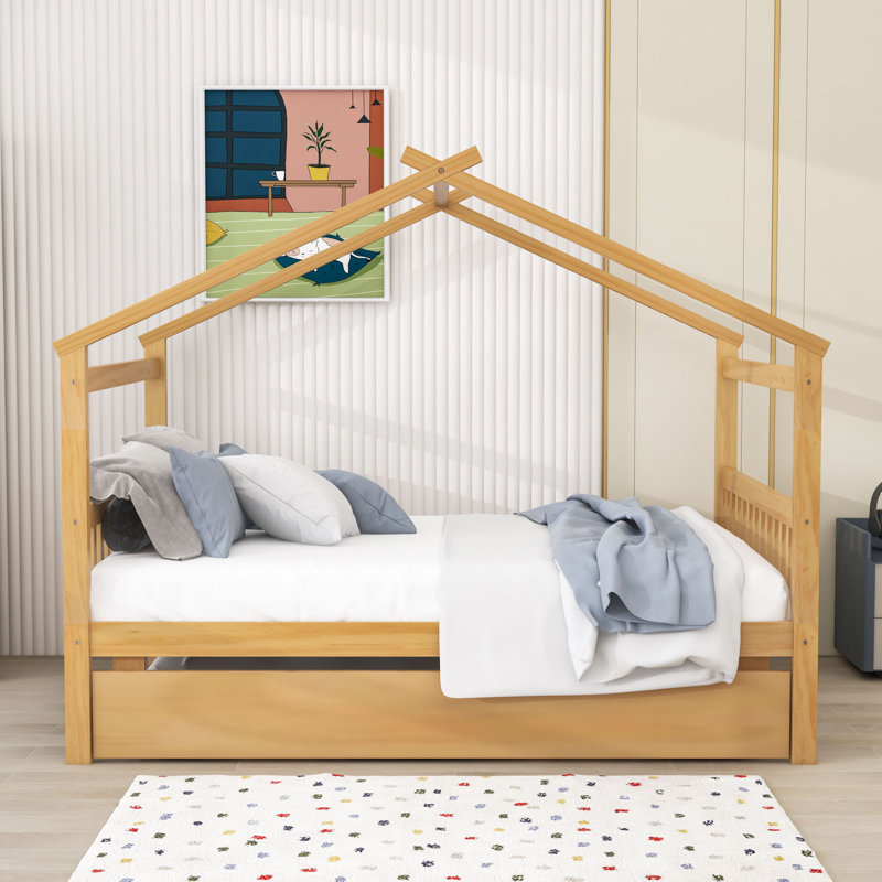 Abberger Full House Beds with Trundle, Natural