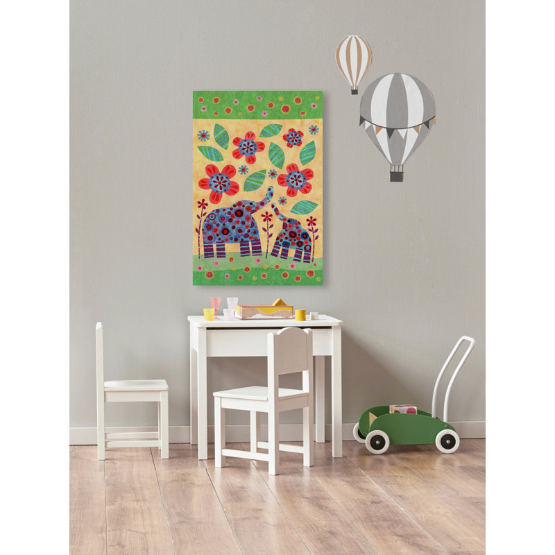 Dax Elephant Pair - Painting on Canvas, 152cm H x 101cm W