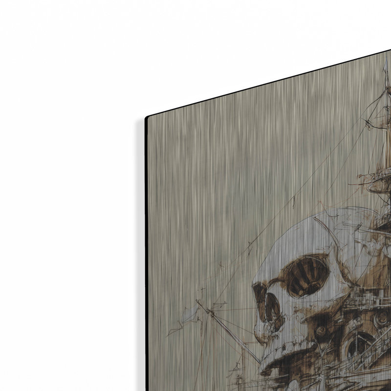  «Pirate Ship Blueprint 2» par Ann Klee, art mural en métal, 24 po x 24 po, H 24 po x l 24 po