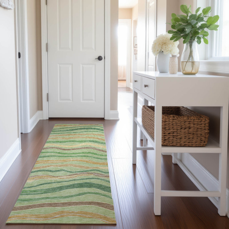 Premium Machine Washable Harjo AMF1581 Stripes Rug, Runner 2'3" x 7'6"