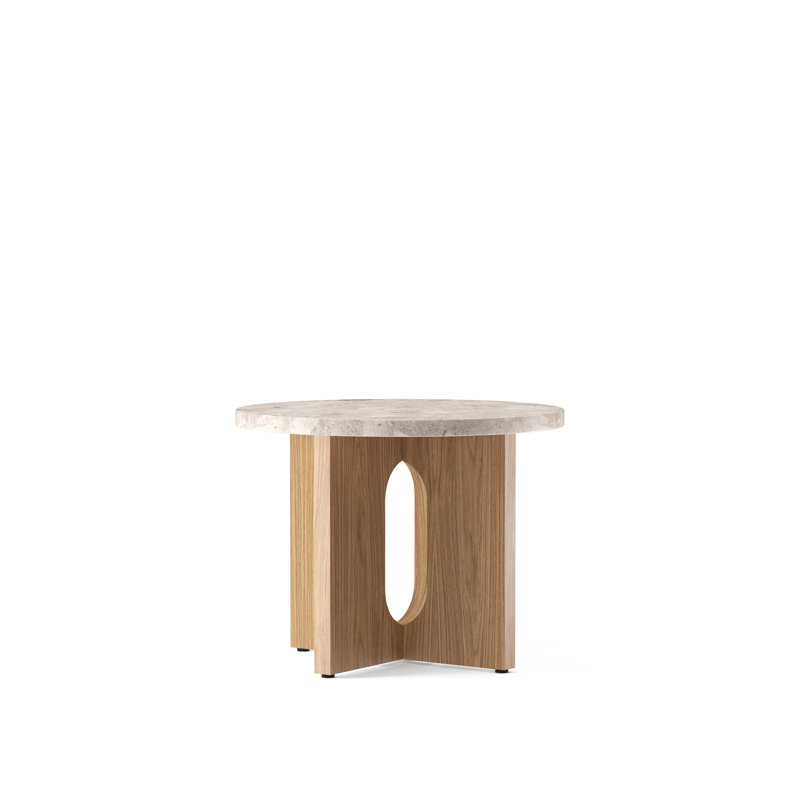 Androgyne End Table, Natural Oak/Kunis Breccia Sand