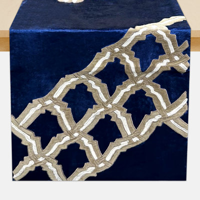 Stratford Velvet Embroidered Table Runner