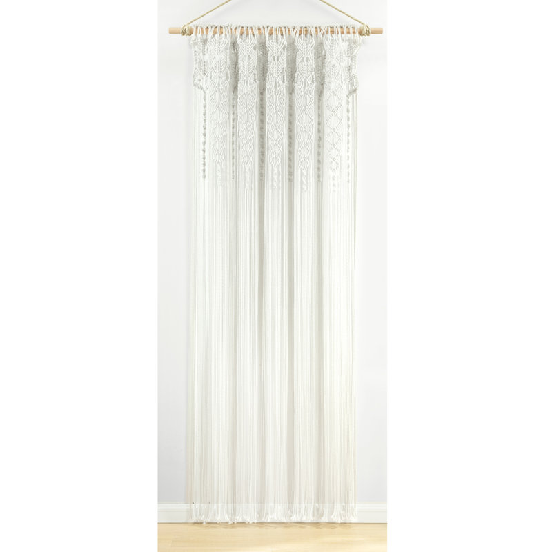 Lush Decor Boho Macrame Textured Cotton Indoor/Outdoor Single Curtain Panel