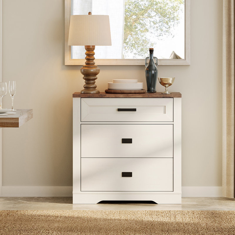 Glenford Accent Chest Drawer Dresser, White