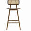 Tabouret de bar en bois avec finition noyer, ensemble de 2