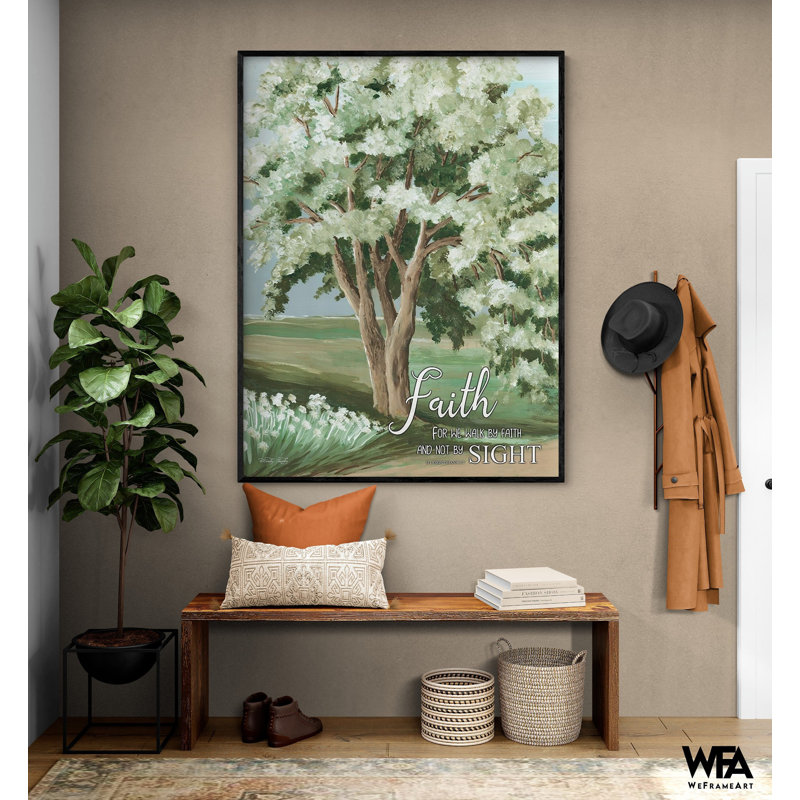 «Walk By Faith» par Cindy Jacobs, impression 2: 2 Corinthiens 5: 7, affiche biblique Corinthians, impression d'affiche d'entrée, décoration murale arbre de la Foi