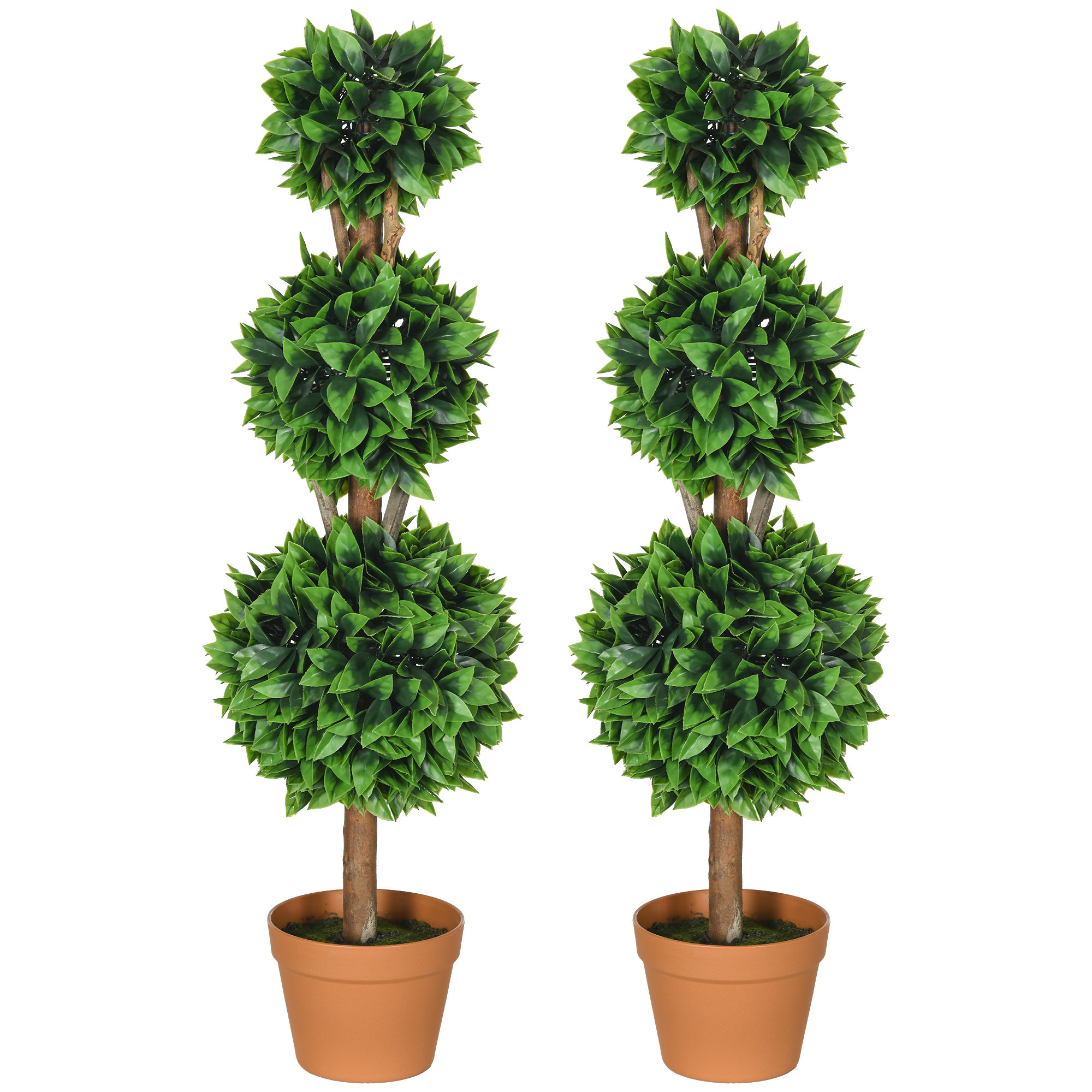 Primrue 2 Pack Artificial Boxwood Topiary Ball Trees Faux Potted Plants