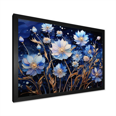 Blue Charm Blueflowers Pointillism II sur toile
