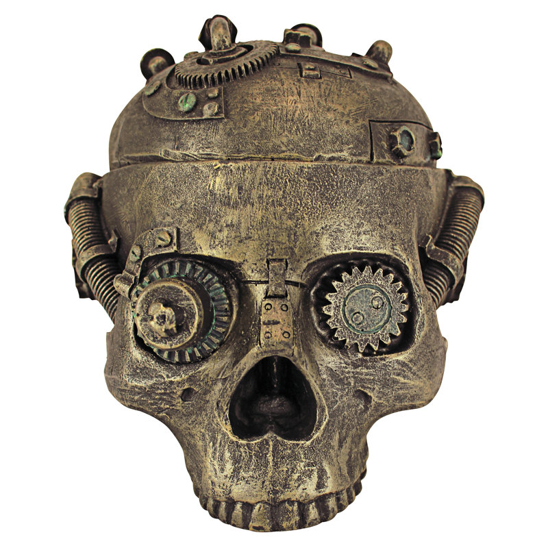 Steampunk Skull Containment Vessel Sculpture