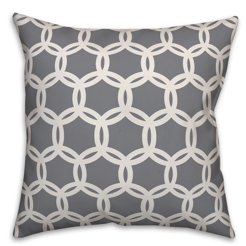 Coussin décoratif en lattis, 16 po x 1 po, Gris, Pas de bourre